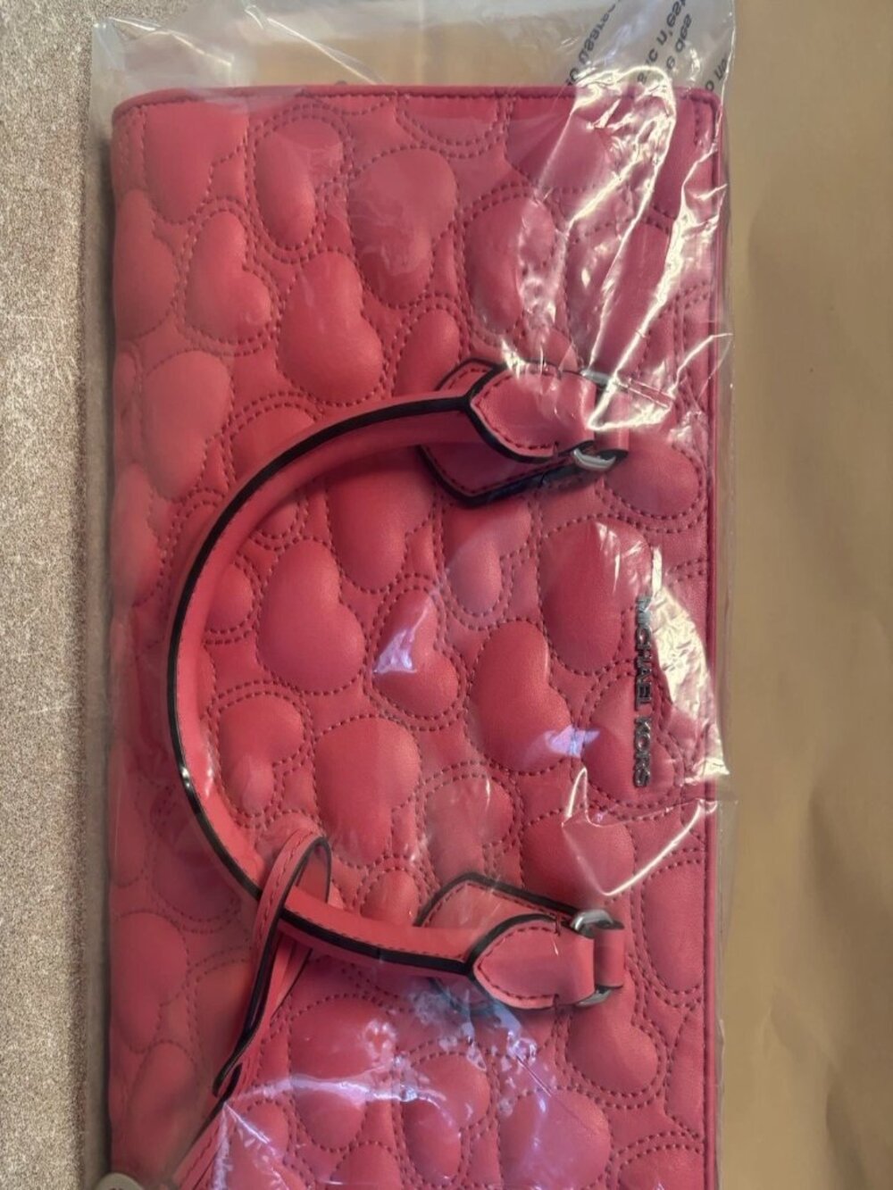 Michael Kors Heart Quilted Pink Purse Bag New with Tags